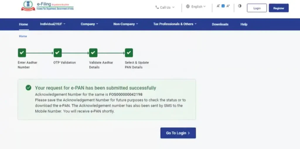 steps to apply Instant PAN card 