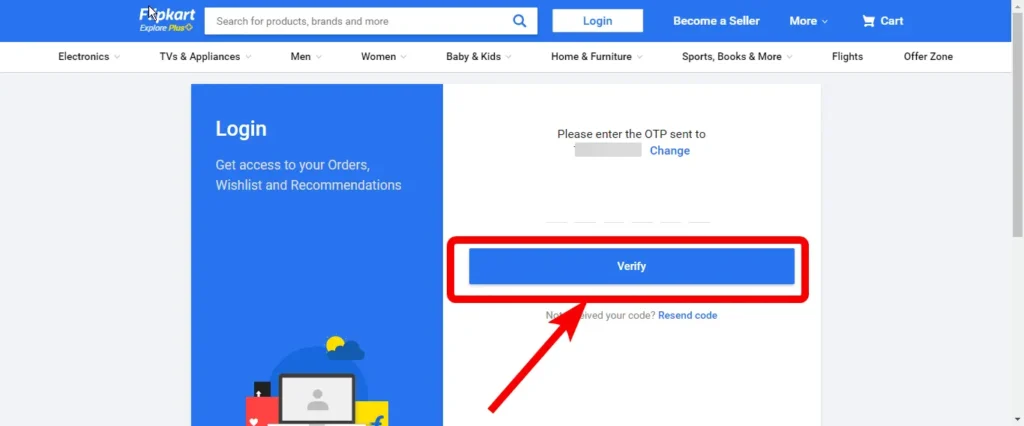 flipkart login page 