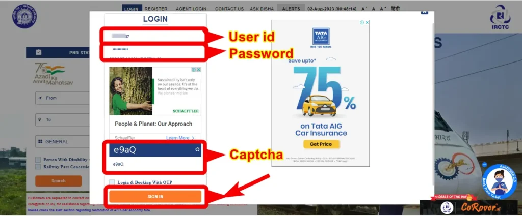 IRCTC account login kaise kare 