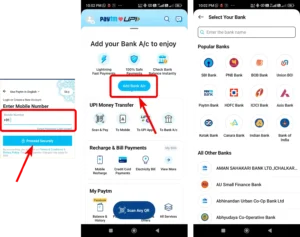 create account and add bank in paytm  