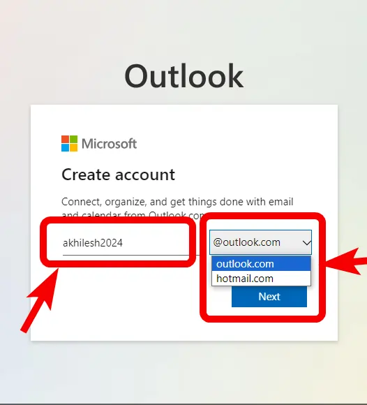 outlook mail id kais banaye 